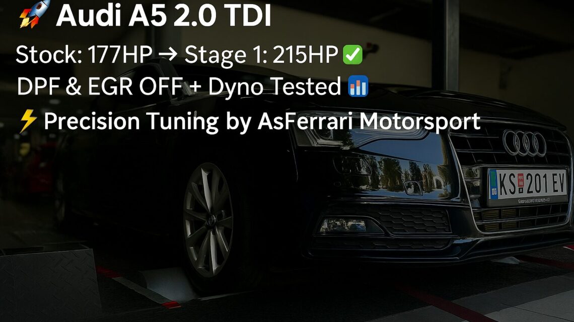 Audi A5 2.0 TDI: Stock 177 HP → Stage 1: 215 HP