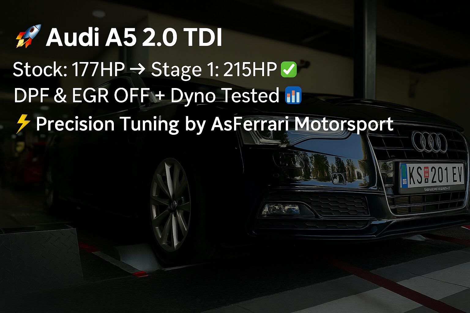 Audi A5 2.0 TDI: Stock 177 HP → Stage 1: 215 HP
